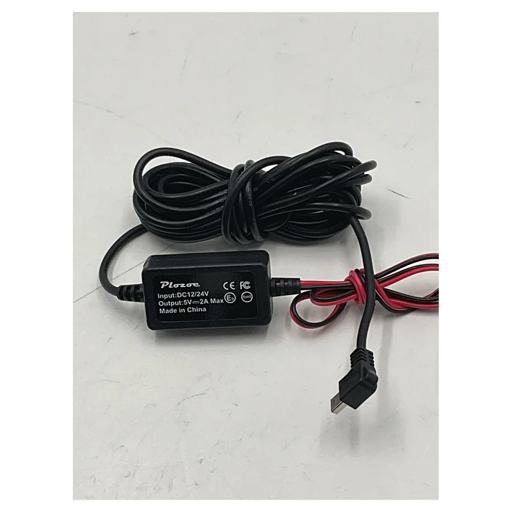 Plozoc Dash Cam Hardwire Power Kit 12V/24V to‎ 5V 2A Right Angle Mini-USB New